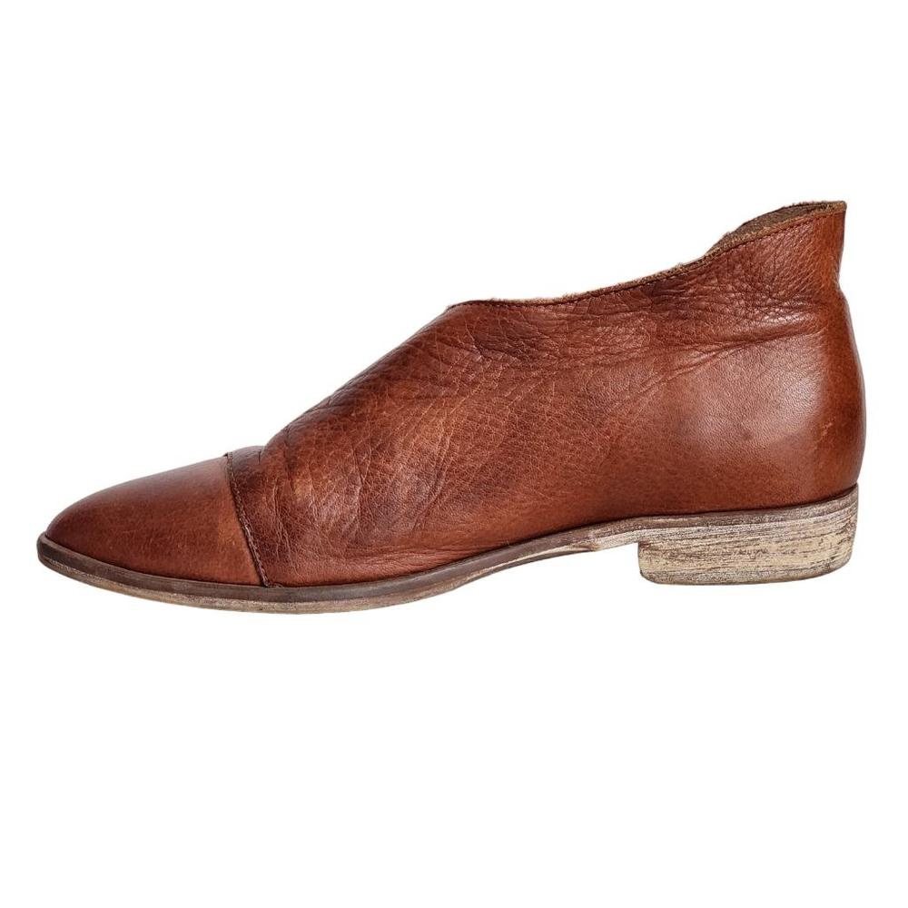 FREE PEOPLE Royale Brown Leather Pointed Toe Flats Size 38 7.5 - Picture 6 of 9